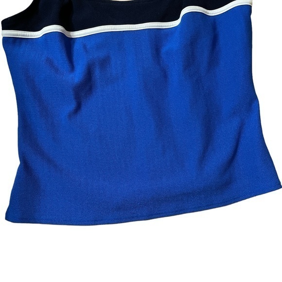 Lands’ End Women’s Blue Navy‎ Color block Tankini Swim Top Size 16 Made in USA - Picture 3 of 7